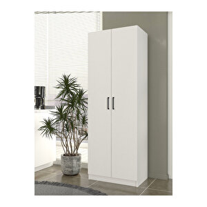 Tuco 2 Kapaklı 5 Raflı Mutfak Dolabı Çok Amaçlı Dolap Kiler Dolabı Beyaz