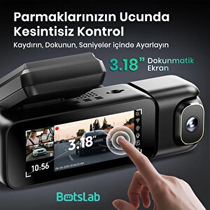 360+ Botslab G980h Pro 4k 3 Kameralı Wifi+gps Akıllı Araç İçi Kamera +170° Geniş Açı+süper Kapasitör+sesli Kontrol+gece Görüşlü (1
