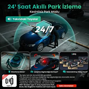 360+ Botslab G980h Pro 4k 3 Kameralı Wifi+gps Akıllı Araç İçi Kamera +170° Geniş Açı+süper Kapasitör+sesli Kontrol+gece Görüşlü (1
