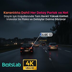 360+ Botslab G980h Pro 4k 3 Kameralı Wifi+gps Akıllı Araç İçi Kamera +170° Geniş Açı+süper Kapasitör+sesli Kontrol+gece Görüşlü (1