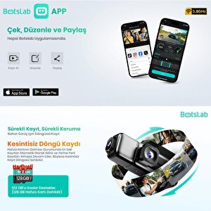 360+ Botslab G980h Pro 4k 3 Kameralı Wifi+gps Akıllı Araç İçi Kamera +170° Geniş Açı+süper Kapasitör+sesli Kontrol+gece Görüşlü (1