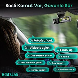 360+ Botslab G980h Pro 4k 3 Kameralı Wifi+gps Akıllı Araç İçi Kamera +170° Geniş Açı+süper Kapasitör+sesli Kontrol+gece Görüşlü (1