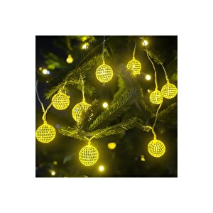 Yılbaşı Led Işık Disko Topu Günışığı 2m 10 Ampul Ast7488