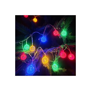 Yılbaşı Led Işık Disko Topu Renkli̇ 10 Ampul Ast7489