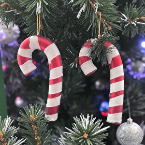 Yılbaşı Baston Şeker 2li 6x14 Cm Ast7192 Kırmızı