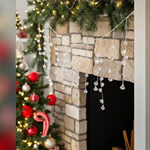 Yılbaşı Lüks Garland Dekoratif Kristal Taşlı 110cm Ast7518
