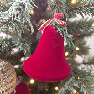 Yılbaşı Kadife Noel Çanı Bordo 12cm Ast7303 Bordo