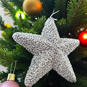 Yılbaşı Ağaç Süsü 15cm Lüks Yıldız Gümüş Ast7214