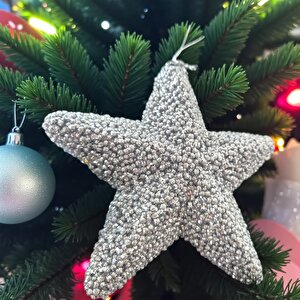 Yılbaşı Ağaç Süsü 15cm Lüks Yıldız Gümüş Ast7214