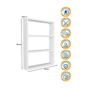 Hardy Dekoratif 3'lü Mutfak & Banyo Duvar Rafı Beyaz