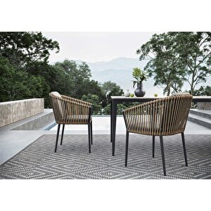 Scbm-250 Mizu Modern 8 Kişilik Bahçe Yemek Masa Takımı Bahçe Mobilya Oturma Grubu Çay Seti