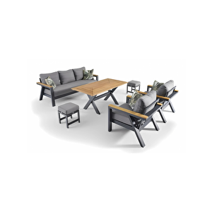 Scbm-255 Orlisse Modern Bahçe Mobilyası Oturma Grubu Montajsız Bahçe Takımı Balkon Çay Seti