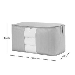 Ocean Home Textile Mega Boy Pvc Pencereli Gri Renk Kapitone Hurç 75 X 40 X 40 Cm