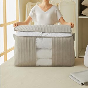 2'li Mega Boy Pvc Pencereli Gri Renk Kapitone Hurç Set 75 X 40 X 40 Cm