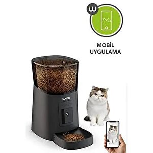 Wero Smart Pet Feeder 1080p Hd Ayarlanabilir Kameralı 6 Lt Kedi Köpek Besleyici Siyah