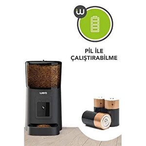 Wero Smart Pet Feeder 1080p Hd Ayarlanabilir Kameralı 6 Lt Kedi Köpek Besleyici Siyah