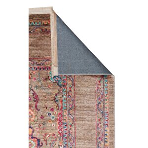 Antique Olive El Dokuması Kaymaz Tabanlı Yıkanabilir Kilim