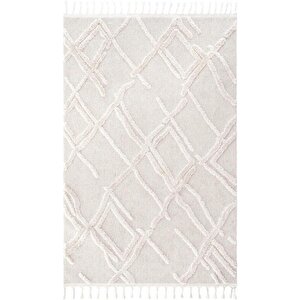 Terazzo Beyaz İskandinav Tarzı Renkli Tasarımlı Halı