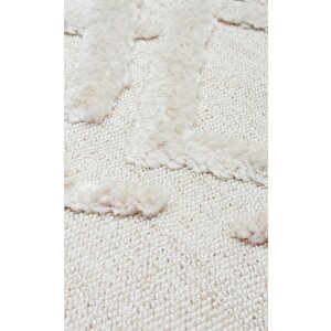 Terazzo Beyaz İskandinav Tarzı Renkli Tasarımlı Halı