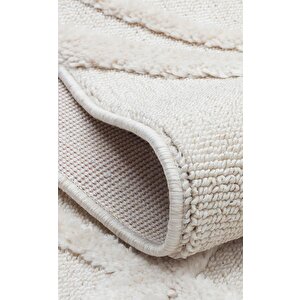 Terazzo Beyaz İskandinav Tarzı Renkli Tasarımlı Halı