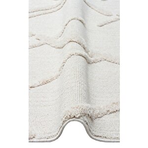 Terazzo Beyaz İskandinav Tarzı Renkli Tasarımlı Halı