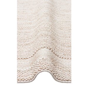 Cozy Bordür Bej - Modern Örgü Dokuma Makine Halısı