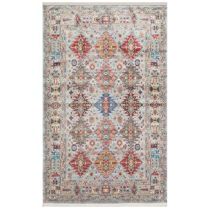 Antique Aqua El Dokuması Kaymaz Tabanlı Yıkanabilir Kilim