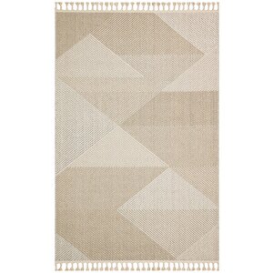 Soho Geo Bej Modern Geometrik Desenli Yıkanabilir Halı