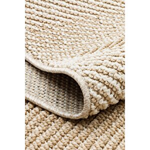 Soho Geo Bej Modern Geometrik Desenli Yıkanabilir Halı