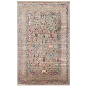 Antique Olive El Dokuması Kaymaz Tabanlı Yıkanabilir Kilim