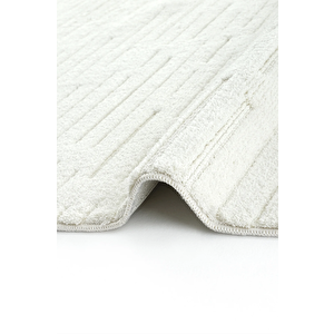 Missori Beyaz Yumuşak Dokulu Modern Makine Halısı