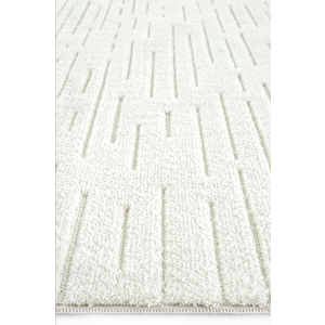 Missori Beyaz Yumuşak Dokulu Modern Makine Halısı