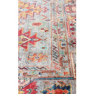 Antique Aqua El Dokuması Kaymaz Tabanlı Yıkanabilir Kilim