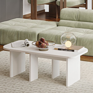 Iris Modüler Orta Sehpa – Modern Tasarım, Çok Amaçlı Kullanım Sehpa, Beyaz Beyaz