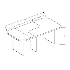 Iris Modüler Orta Sehpa – Modern Tasarım, Çok Amaçlı Kullanım Sehpa, Beyaz