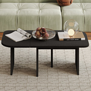 Iris Modüler Orta Sehpa – Modern Tasarım, Çok Amaçlı Kullanım Sehpa, Ahşap Siyah Siyah