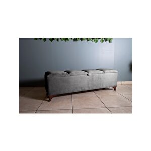 Vetra V2 Sandıklı Bench Puf, Ceviz Gri