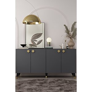 8200-1ct Kb150 Konsol, Tv Üni̇tesi̇-ANTRASİT-ALTIN Antrasit Gold