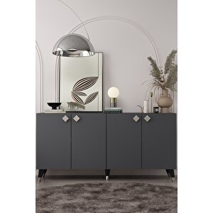 8200-1ct Kb150 Konsol, Tv Üni̇tesi̇-ANTRASİT-GÜMÜŞ Antrasit Gümüş