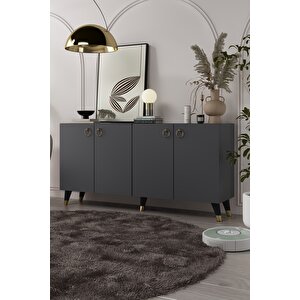 8201-1ct Kb150 Konsol, Tv Üni̇tesi̇-ANTRASİT-ALTIN Antrasit Gold