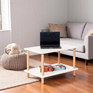 Pia Orta Sehpa Beyaz Beyaz