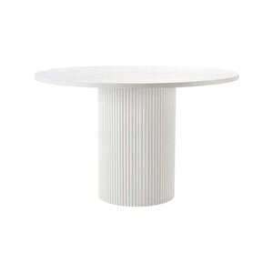 Breeze Yuvarlak Ahşap Bohem Masa 130x130 Beyaz