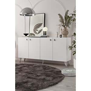 8198-1ct Kb150 Konsol, Tv Üni̇tesi̇-BEYAZ-GÜMÜŞ Beyaz-Gümüş