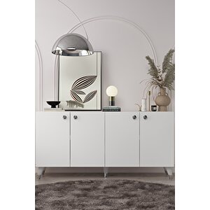 8198-1ct Kb150 Konsol, Tv Üni̇tesi̇-BEYAZ-GÜMÜŞ Beyaz-Gümüş