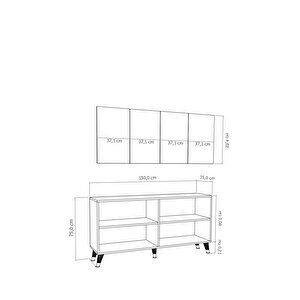 8198-1ct Kb150 Konsol, Tv Üni̇tesi̇-BEYAZ-GÜMÜŞ