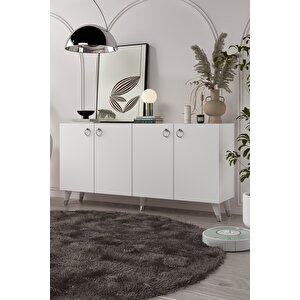 8201-1ct Kb150 Konsol, Tv Üni̇tesi̇-BEYAZ-GÜMÜŞ Beyaz-Gümüş