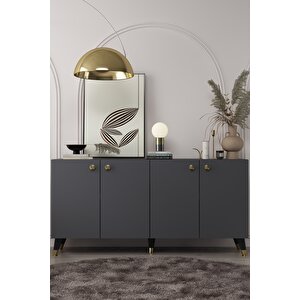 8198-1ct Kb150 Konsol, Tv Üni̇tesi̇-antrasit-altın Antrasit Gold