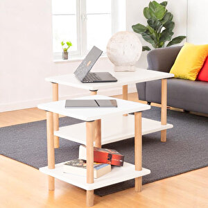 Pia Sehpa Seti Beyaz Beyaz