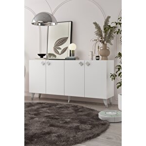 8200kb-1dd Kb150 Konsol, Tv Üni̇tesi̇-beyaz-gümüş Beyaz-Gümüş