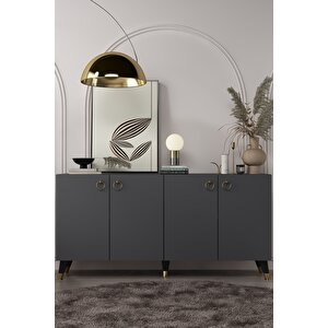 8201kb-1dd Konsol, Tv Üni̇tesi̇-antrasit-altın Antrasit Gold